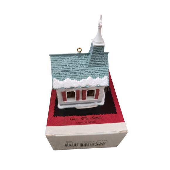#17 Hallmark Keepsake Ornament Come All Ye Faithful Church Opens 1996 Collectors - Picture 3 of 8